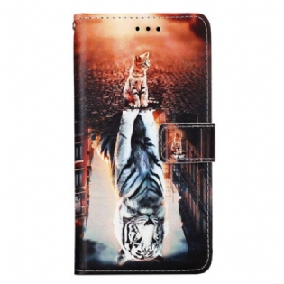 Flip Cover Xiaomi Redmi Note 13 Pro 4g Kat Og Tiger Med Rem