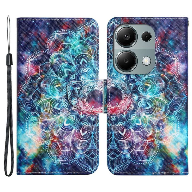 Flip Cover Xiaomi Redmi Note 13 Pro 4g Stjernehimmel Og Lanyard Mandala