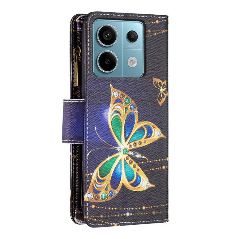 Flip Cover Xiaomi Redmi Note 13 Pro 4g Strass Sommerfuglepung Med Rem