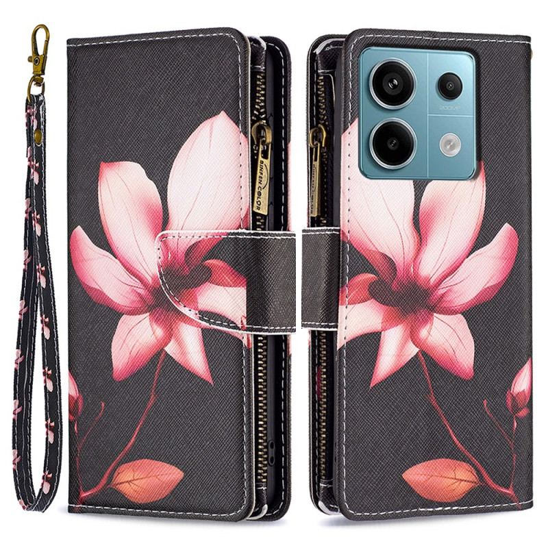 Læder Cover Xiaomi Redmi Note 13 Pro 4g Telefon Etui Lotus Strap Wallet