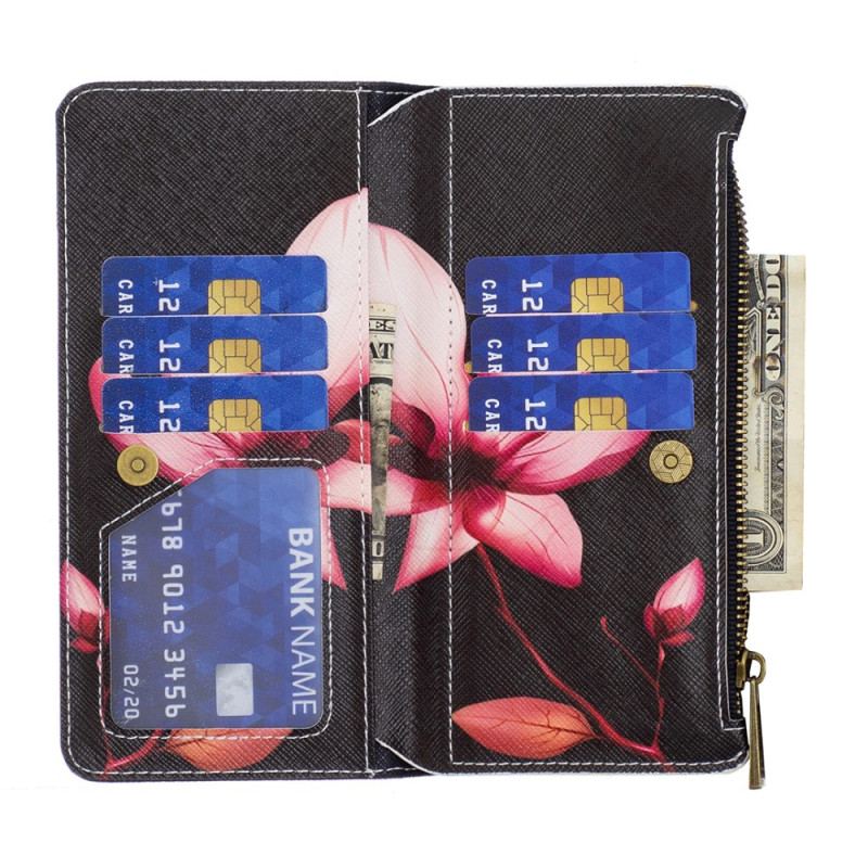 Læder Cover Xiaomi Redmi Note 13 Pro 4g Telefon Etui Lotus Strap Wallet