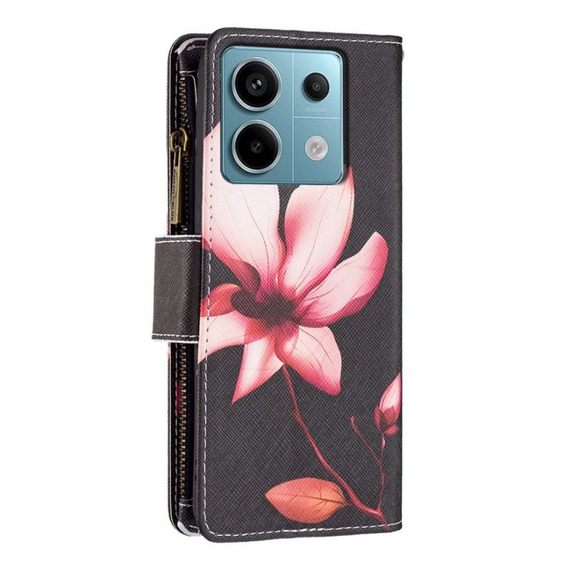 Læder Cover Xiaomi Redmi Note 13 Pro 4g Telefon Etui Lotus Strap Wallet