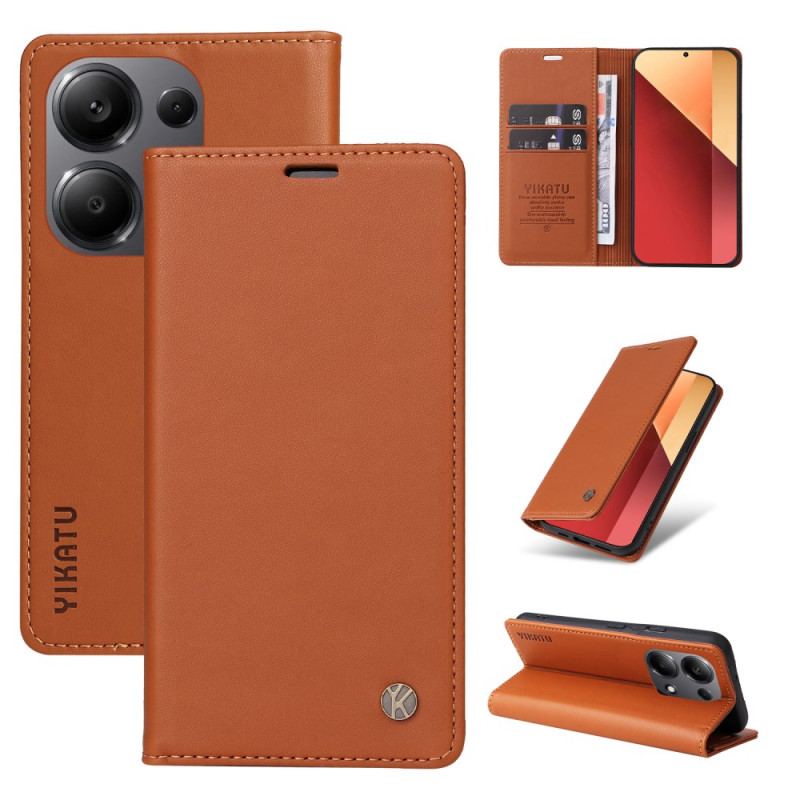 Læder Cover Xiaomi Redmi Note 13 Pro 4g Telefon Etui Magnetisk Yikatu