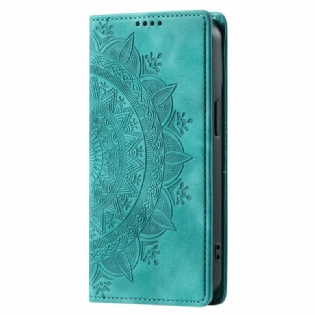 Læder Cover Xiaomi Redmi Note 13 Pro 4g Telefon Etui Mandala Ruskindseffekt