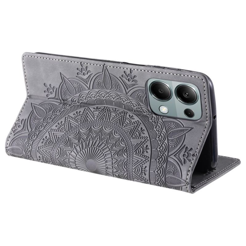 Læder Cover Xiaomi Redmi Note 13 Pro 4g Telefon Etui Mandala Ruskindseffekt