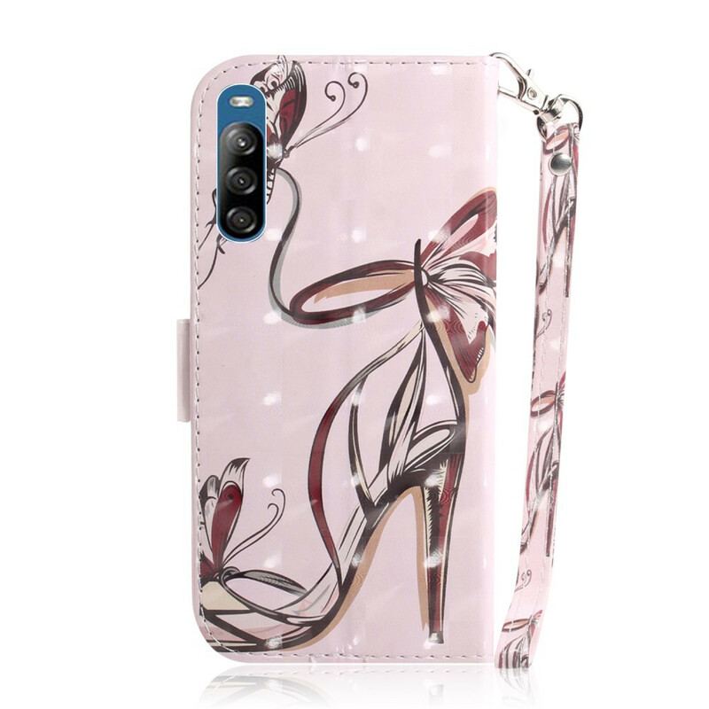 Flip Cover Sony Xperia L4 Med Snor Strappy Pumpe