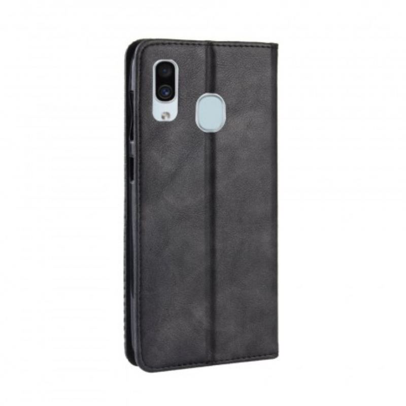 Cover Samsung Galaxy A40 Flip Cover Stiliseret Vintage Lædereffekt