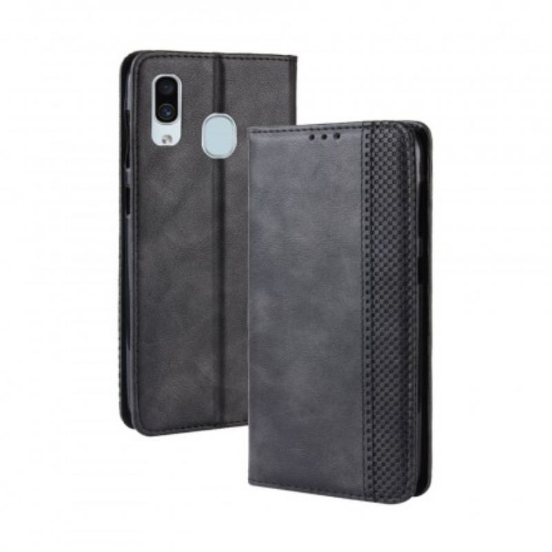 Cover Samsung Galaxy A40 Flip Cover Stiliseret Vintage Lædereffekt