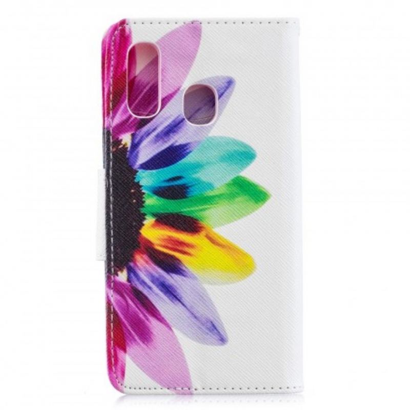 Flip Cover Samsung Galaxy A40 Akvarel Blomst