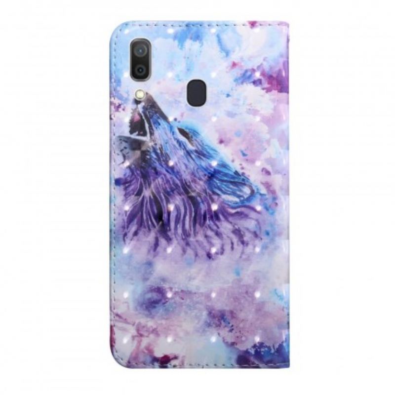 Flip Cover Samsung Galaxy A40 Akvarel Ulv