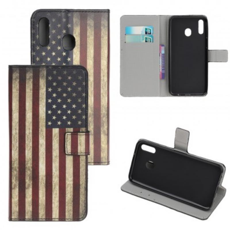 Flip Cover Samsung Galaxy A40 Amerikansk Flag