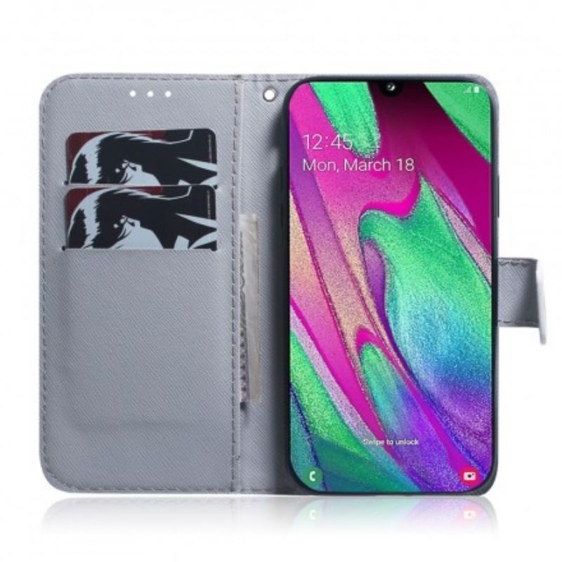 Flip Cover Samsung Galaxy A40 Blomstrende Trægren