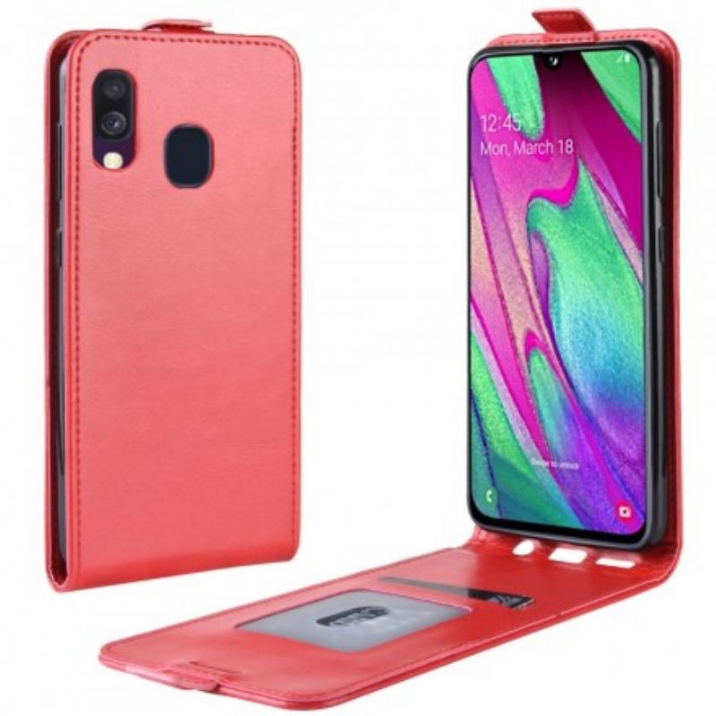 Flip Cover Samsung Galaxy A40 Læder Cover Foldende Lædereffekt