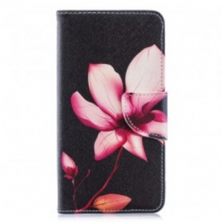 Flip Cover Samsung Galaxy A40 Lyserød Blomst