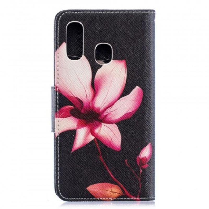 Flip Cover Samsung Galaxy A40 Lyserød Blomst