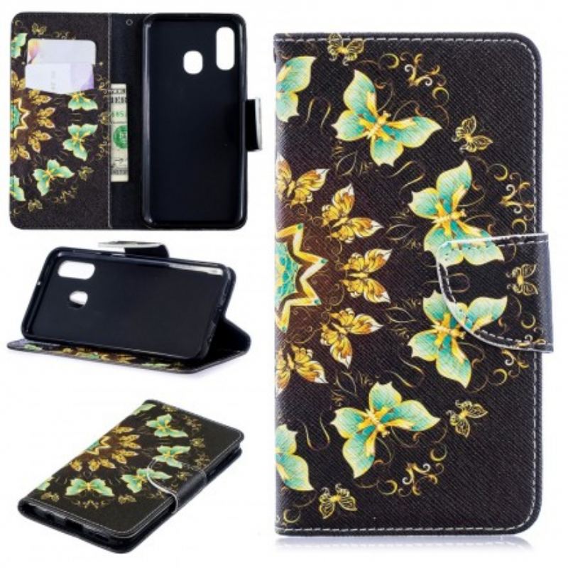 Flip Cover Samsung Galaxy A40 Mandala Sommerfugle