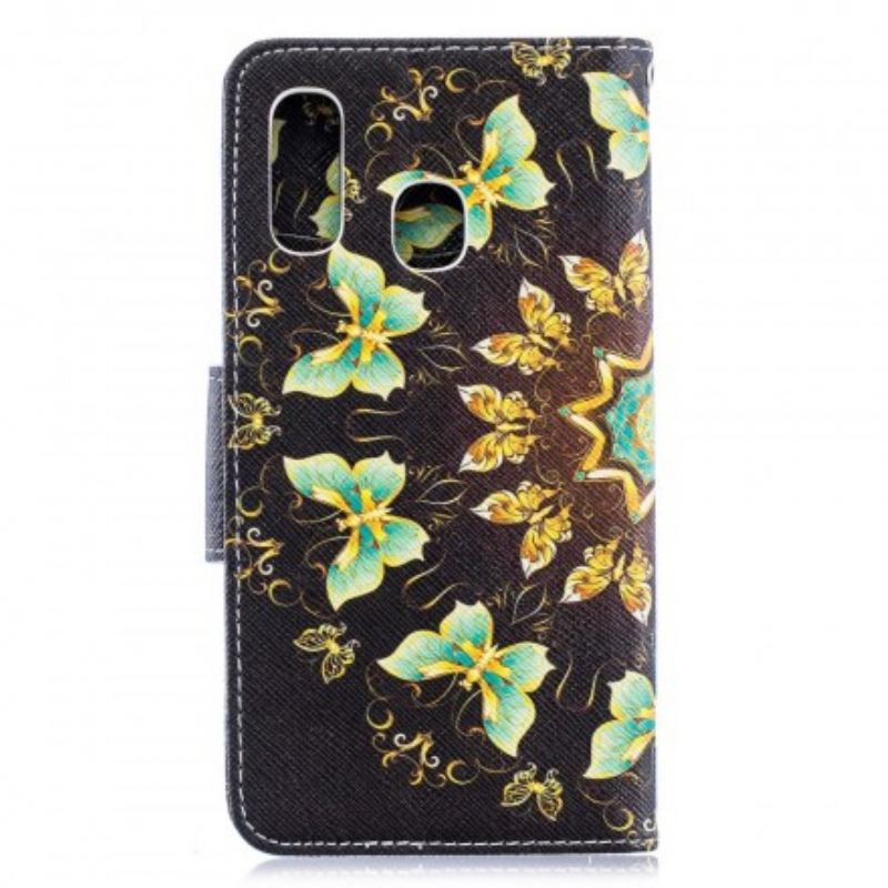 Flip Cover Samsung Galaxy A40 Mandala Sommerfugle