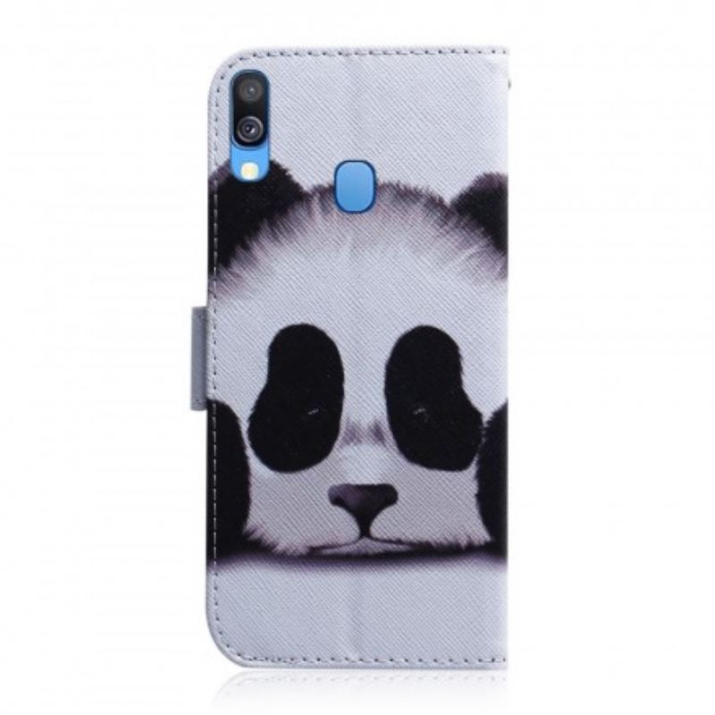 Flip Cover Samsung Galaxy A40 Panda Ansigt