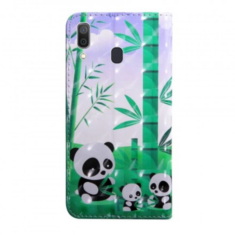 Flip Cover Samsung Galaxy A40 Panda Familie