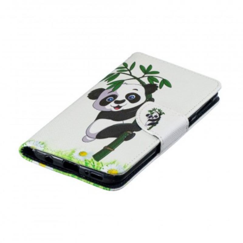 Flip Cover Samsung Galaxy A40 Panda På Bambus