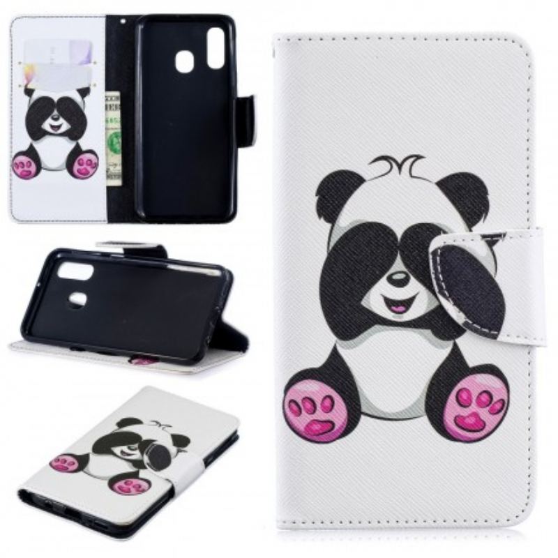 Flip Cover Samsung Galaxy A40 Panda Sjov