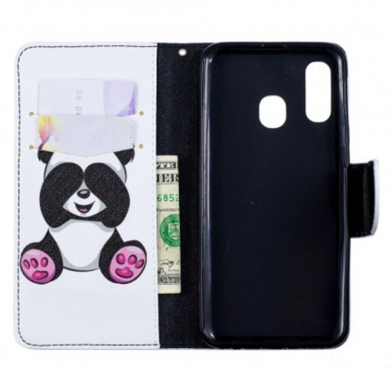 Flip Cover Samsung Galaxy A40 Panda Sjov