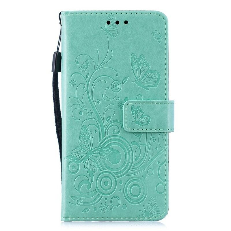 Flip Cover Samsung Galaxy A40 Sommerfugle I Hvirvel