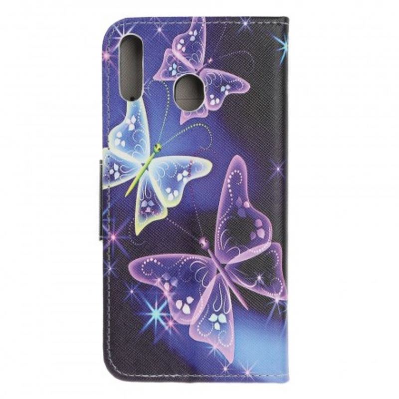 Flip Cover Samsung Galaxy A40 Sommerfugle Og Blomster