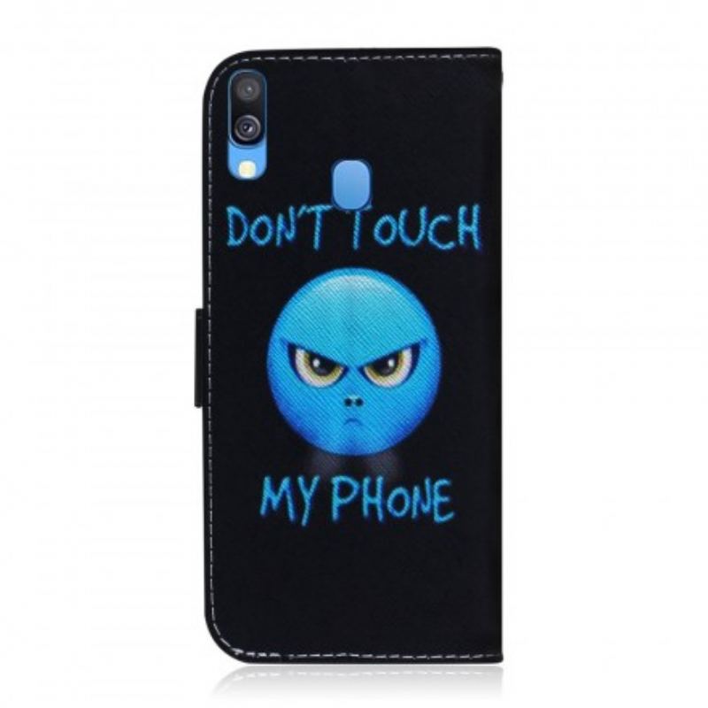 Læder Cover Samsung Galaxy A40 Emoji Telefon