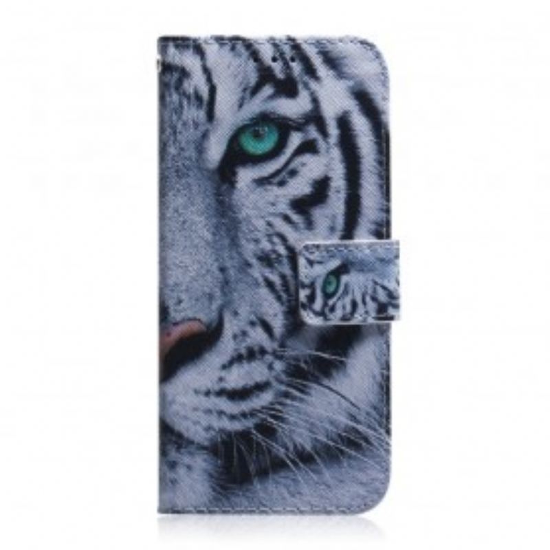 Læder Cover Samsung Galaxy A40 Tiger Ansigt