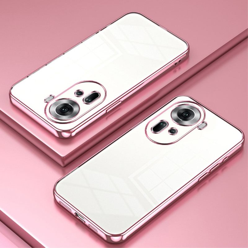 Cover Oppo Reno 11 5g Telefon Etui Gennemsigtige Metalliske Kanter