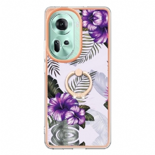 Cover Til Oppo Reno 11 5g Ring-support Marmoreret Design