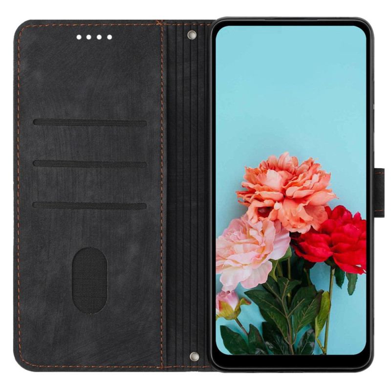 Flip Cover Oppo Reno 11 5g Designlinjer Med Rem