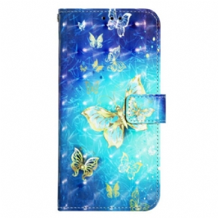 Flip Cover Oppo Reno 11 5g Gyldne Sommerfugle