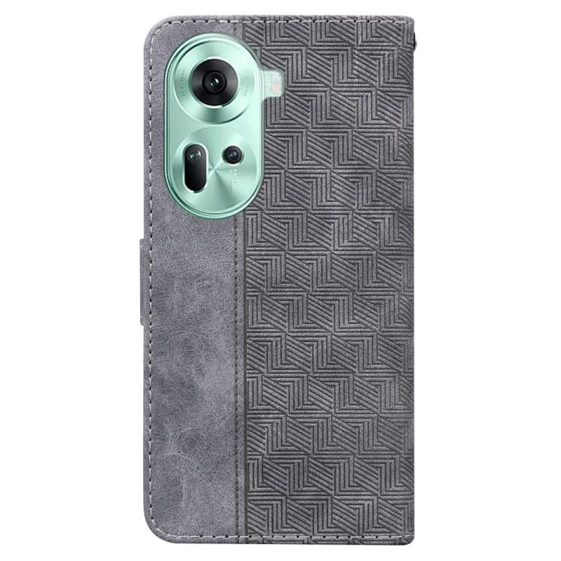 Flip Cover Oppo Reno 11 5g Strappy Vævet Mønster