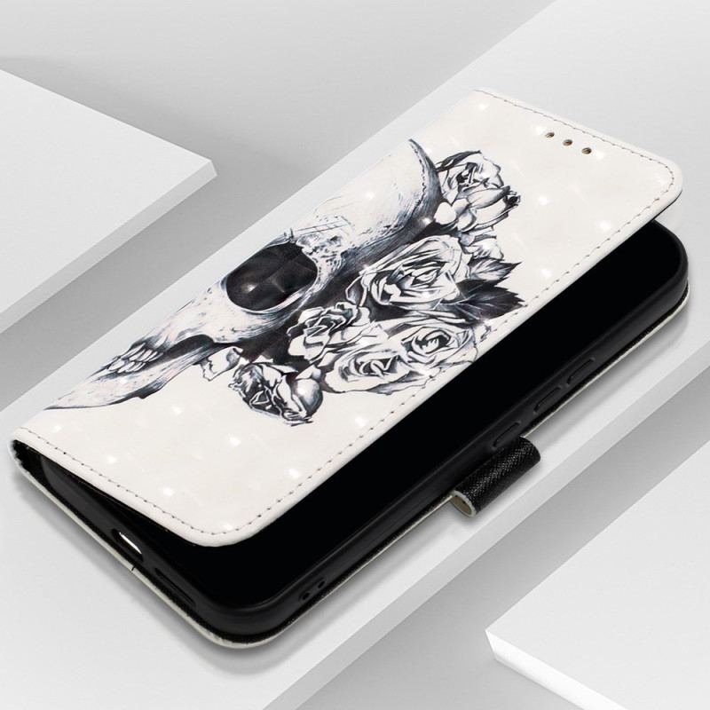 Læder Cover Oppo Reno 11 5g Telefon Etui Blomstret Skalle