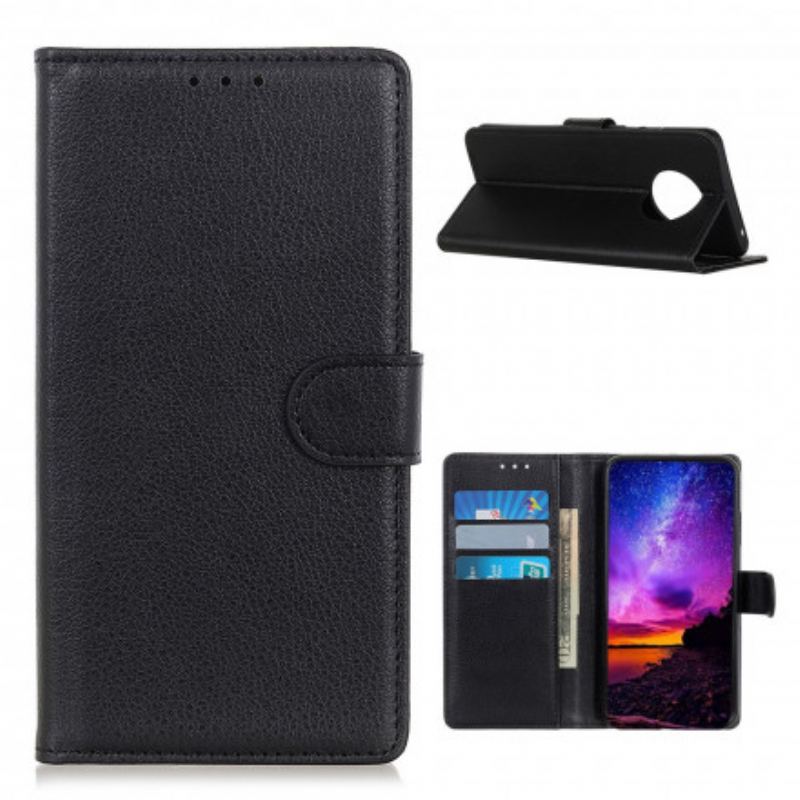 Flip Cover Xiaomi Redmi Note 9T Traditionel Litchi