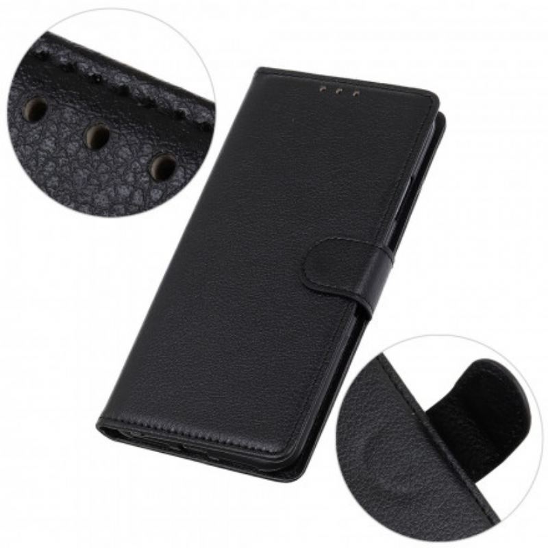 Flip Cover Xiaomi Redmi Note 9T Traditionel Litchi