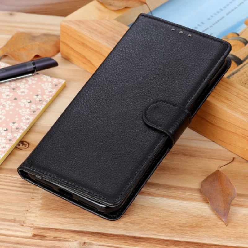 Flip Cover Xiaomi Redmi Note 9T Traditionel Litchi