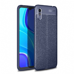 Cover Xiaomi Redmi 9A Dobbelt Linje Litchi Læder Effekt