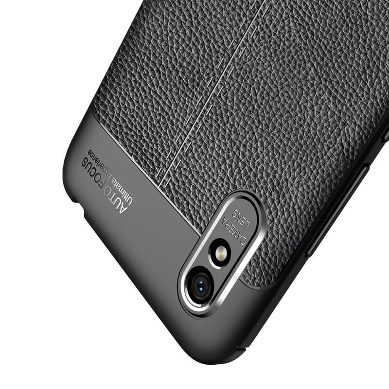 Cover Xiaomi Redmi 9A Dobbelt Linje Litchi Læder Effekt