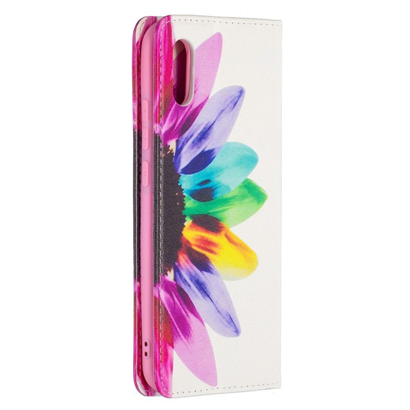 Cover Xiaomi Redmi 9A Flip Cover Akvarel Blomst