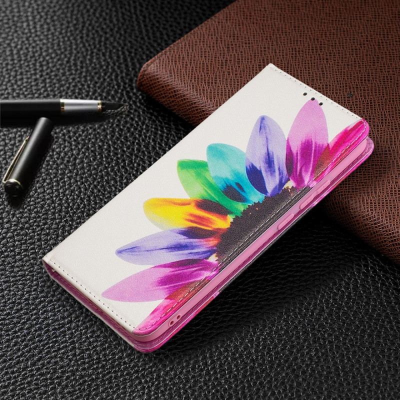 Cover Xiaomi Redmi 9A Flip Cover Akvarel Blomst