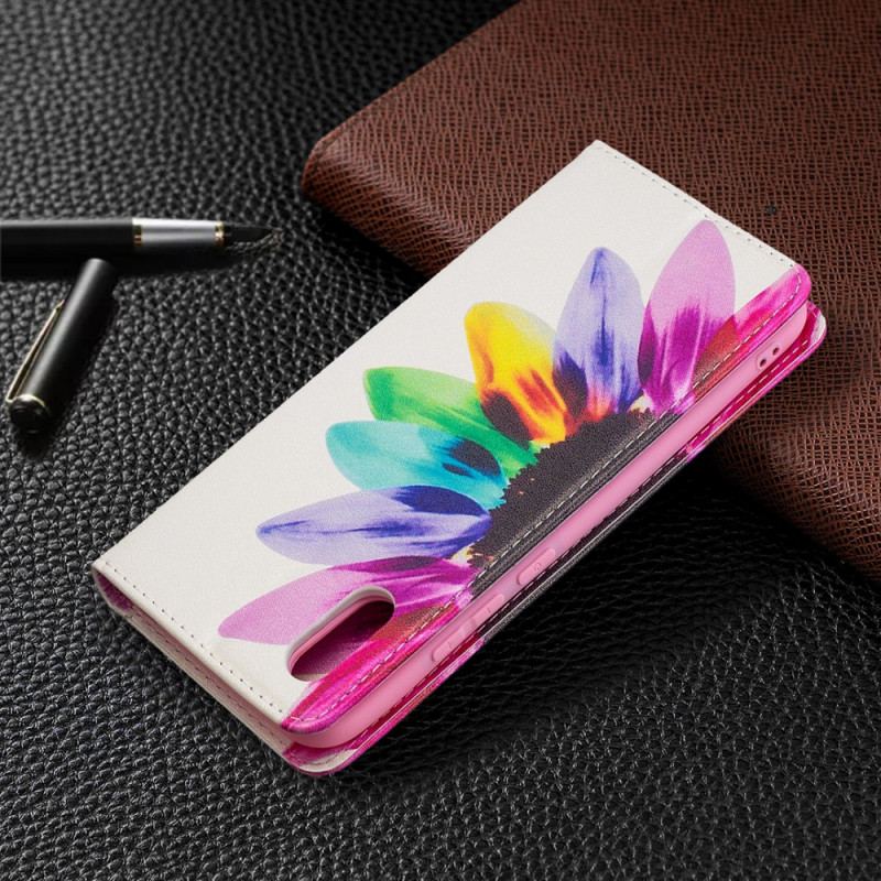 Cover Xiaomi Redmi 9A Flip Cover Akvarel Blomst