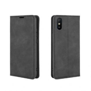 Cover Xiaomi Redmi 9A Flip Cover Blødt Lædereffekt