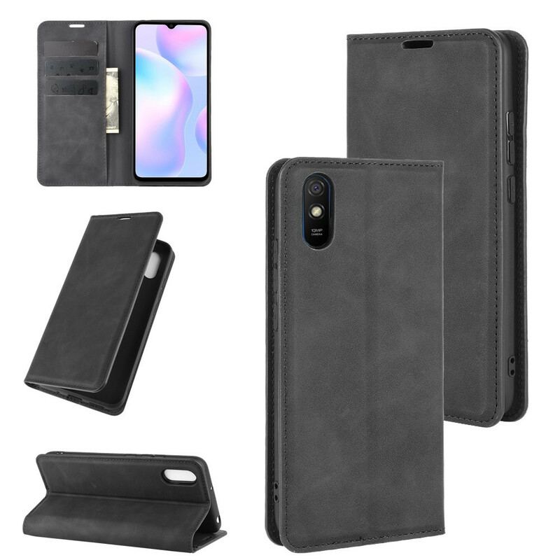 Cover Xiaomi Redmi 9A Flip Cover Blødt Lædereffekt