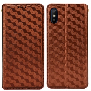 Cover Xiaomi Redmi 9A Flip Cover Diamant Læder Effekt