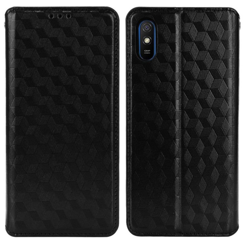 Cover Xiaomi Redmi 9A Flip Cover Diamant Læder Effekt