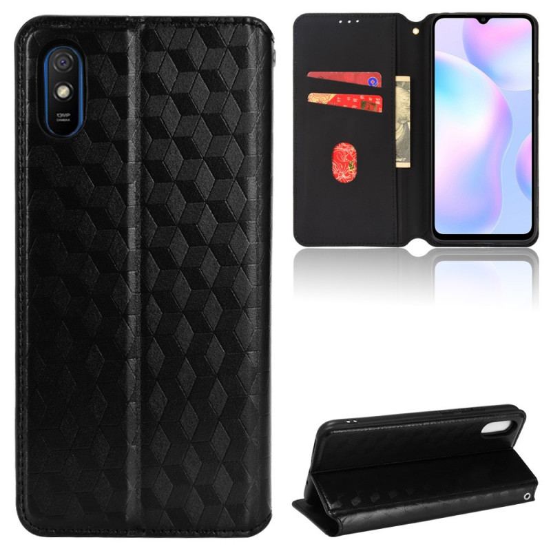 Cover Xiaomi Redmi 9A Flip Cover Diamant Læder Effekt