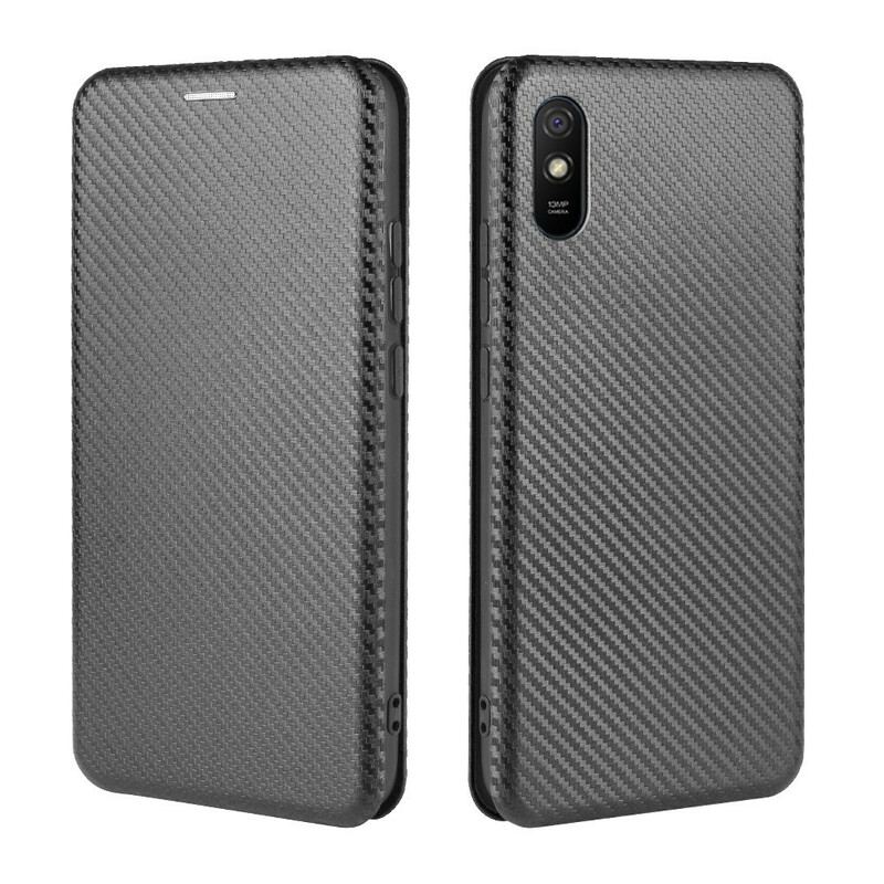 Cover Xiaomi Redmi 9A Flip Cover Farvet Carbon Silikone